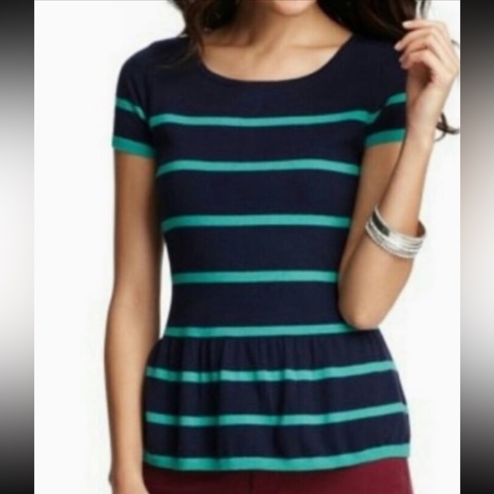Ann Taylor Loft striped peplum top